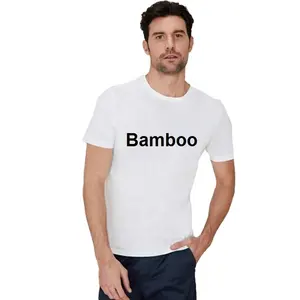 중국 공장 사용자 정의 로고 대나무 섬유 인쇄 티셔츠 망 운동 체육관 스포츠 대나무 코튼 티셔츠