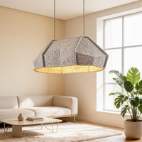 Suspension LED nordique rectangulaire en feutre PET acoustique gris blanc chaud, hauteur réglable, économe en énergie pour la maison, le bureau et la chambre