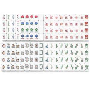 Ensemble de Mahjong américain traditionnel de luxe, tuiles en acrylique vert jade superposées, motif fleur de lotus Joker, pour divertissement professionnel - Product Image 6