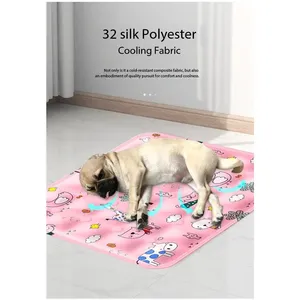 Alfombra refrescante <span class=keywords><strong>de</strong></span> lino para mascotas, colchoneta <span class=keywords><strong>de</strong></span> hielo transpirable para dormir, disipación <span class=keywords><strong>de</strong></span> calor para gatos y perros pequeños y medianos - Product Image 2