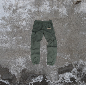 Pantalon de survêtement pour homme d'hiver avec logo personnalisé, taille haute, couleur foncée, style vintage, jambe large, respirant, tissu en toile écologique - Product Image 1