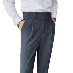 <span class=keywords><strong>Pantaloni</strong></span> Napoli da <span class=keywords><strong>Uomo</strong></span> <span class=keywords><strong>Slim</strong></span> <span class=keywords><strong>Fit</strong></span> alla Caviglia, Stile Retrò Autunnale, Vita Alta, Tinta Unita, Gamba Dritta, Casual Business - Product Image 4