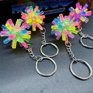HAPU TPR 4cm Luminous <b>Led</b> Rubber Elastic Unisex Rainbow Pole <b>Ball</b> Pressure Relief Sensory Toy Bounce Flicker Tip - Product Image 1