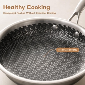 Mini Sartén Antiadherente de Acero Inoxidable SUS 316L con Diseño de Panal de Abeja, Apta <span class=keywords><strong>para</strong></span> Cocina de Inducción, Gas y Eléctrica, Apta <span class=keywords><strong>para</strong></span> Lavavajillas - Product Image 3