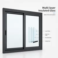Ventana Corredera de Aluminio con Vidrio Templado Low-E Moderno, Resistente a Impactos de Huracanes, para Renovación de Casas y Villas de Lujo