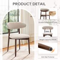 Ensemble de chaises de salle à manger modernes en bois, 4 pièces, ergonomiques, rembourrées en tissu, pieds coniques, beige, meubles de maison, repose-pieds