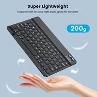 Aksesori komputer untuk iPad, Keyboard portabel dapat diisi ulang untuk Tablet Laptop BT Keyboard nirkabel Gaming Mini