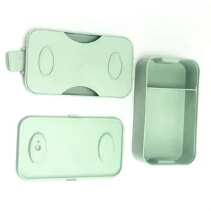 New Arrival Bento Lunch Box 2 Compartments Buckled Type Factory Custom Wheat Straw Material Food Storage Container Box