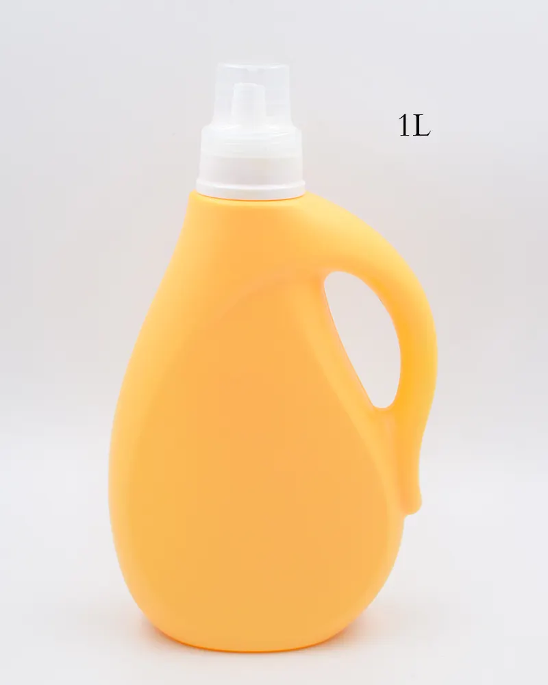 Garrafa de detergente para roupa 1L garrafa de 1000ml de hdpe/garrafa de detergente para roupa laranja personalizada 1000ml