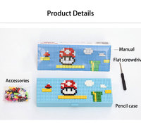 Étui à crayons en plastique ABS pour garçons et filles, blocs de construction DIY, boîte à crayons de dessin animé, boîte à papeterie, adapté aux étudiants