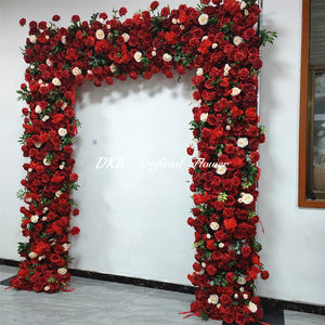 Arche florale en tissu de soie rouge durable et écologique DKB Factory, 6-7 pieds, pour décoration de mariage, événement ou photomaton – Vente chaude - Product Image 4