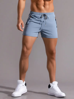 Short de gymnastique athlétique pour hommes Pantalon de sport d'été décontracté avec poches zippées Short de course pour hommes Short de gymnastique pour hommes de 5 pouces avec doublure
