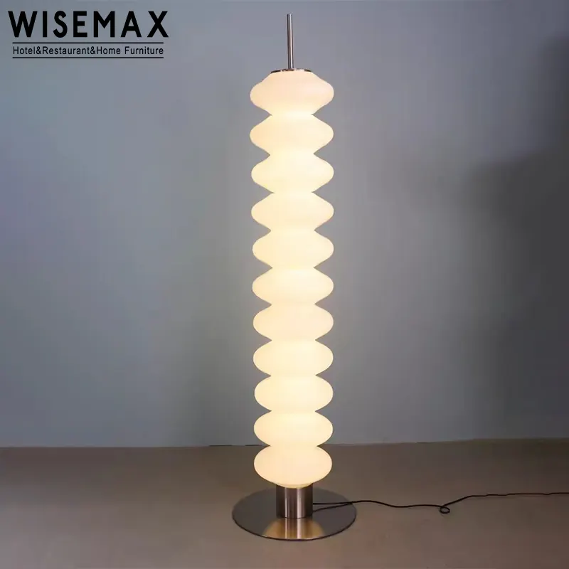 WISEMAX FURNITURE Nordic Design Living Room Floor Light Gourd Shape Shade Design Floor Light With Metal Frame For Home Decor