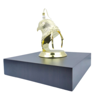 Vente directe usine : Trophée en métal tête d'oiseau dorée, récompense artisanale en métal de qualité supérieure avec base en marbre pour coupes de ligue des champions et plaques