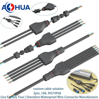 Divisor de Tornillo de 2 Pines Personalizado de 1 a 2/3/4/5 Salidas |   Conector de Cableado Impermeable AHUA para Módulos de Controlador de Potencia