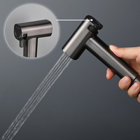 Ensemble de douche musulmane portative auto-nettoyante en laiton brossé or chaud et froid avec support de papier pour salle de bain