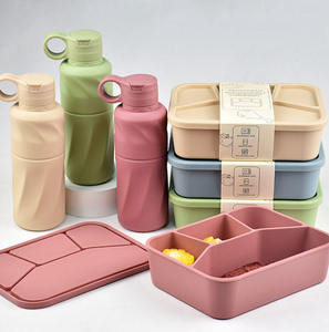 Séparateurs étanches pour micro-ondes Boîte à lunch Bento en silicone pour enfants réutilisable et personnalisé Récipient alimentaire avec bouteille d'eau - Product Image 5