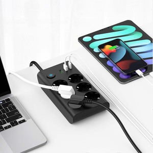 4 cách 4 USB + Loại-C cổng ổ cắm đa thông minh Power Strip đa chức năng sạc EU Power Strip - Product Image 4