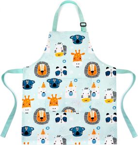 Tablier de cuisine imperméable en polycoton enduit pour enfants, durable, pour la pâtisserie, la peinture et les activités artistiques - Product Image 1