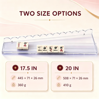 Règle de Mahjong en Acrylique Erming 17,5/20 Pouces – Écologique, Durable, Design Transparent à Bords Ondulés – Prête à l'emploi pour les Supports de Mahjong Américains