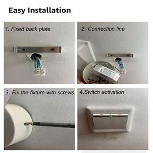 Lámpara de Pared LED Moderna Minimalista Empotrada de Hierro B22/E26 para Dormitorio, Cabecera y Pasillo de Sala de Estar - Product Image 5