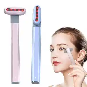EMS Microcurrent Mini Eye Lifting Skin Tightening Massager 90 Degree Free Rotation Red Light Therapy Face Wand