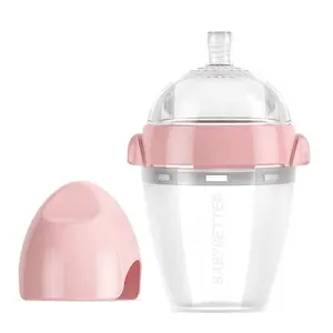 Factory 180ml 6 oz or 240 8oz Pink Color Wide Mouth Nature Breast Nipple Feeling Silicone Baby Feeding Bottle