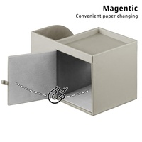 Boîte à mouchoirs moderne minimaliste en cuir PU personnalisée, carrée, avec séparateur multi-compartiments, plateau de rangement de bureau pour la maison et le bureau