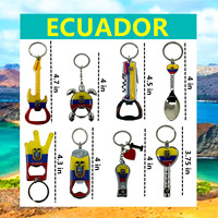 Porte-clés personnalisés en vrac d'Équateur - Cadeaux souvenirs ronds en métal et plastique avec designs personnalisés pour les fans et les voyageurs
