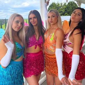 Bestseller Frauen Bauchtanz Rock Pailletten Fransen Wickel röcke Sparkly Hip Schal Rock Party Rave Kostüm - Product Image 6