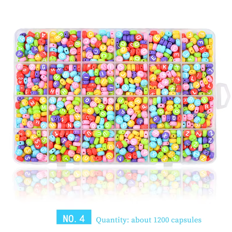 ลูกปัดตัวอักษรหลากสี