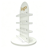 Support de présentation d'accessoires pour boucles d'oreilles en acrylique personnalisé avec plusieurs étagères et base ronde pour comptoir de magasin de détail