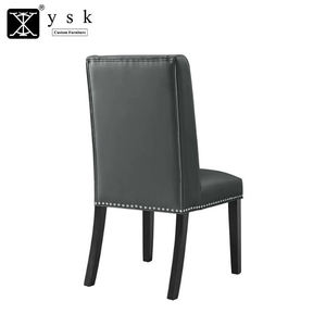 Hotel estilo francés <span class=keywords><strong>restaurante</strong></span> de madera silla tapizada de cuero negro sillas de comedor - Product Image 4