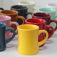 Mug à café épais en céramique blanc crème avec logo personnalisé, style restaurant, classique, vintage, rétro, épais, pour café et restaurant