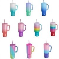 Gobelet isotherme moderne OEM ODM personnalisé gravé au laser, en acier inoxydable 304, double paroi sous vide, 40 oz, avec poignée et paille, pour le camping, sans BPA