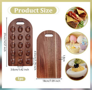 Plateau de service et plateau d'œufs farcis <span class=keywords><strong>en</strong></span> <span class=keywords><strong>bois</strong></span> marron rectangulaire avec logo personnalisé de qualité supérieure - Product Image 3