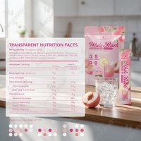 Poudre d'hydratation électrolytique à la pêche blanche Aeglewell, mélange de boisson sans sucre et sans glucides, 30 sachets, vente en gros sous marque privée