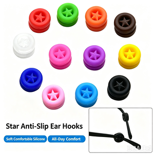 Accessori per Occhiali: Supporti in Silicone a Stella per Orecchie, Puntali Antiscivolo Multicolore per Aste Occhiali - Product Image 1