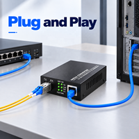 2 Paket Konverter Fiber ke RJ45 1000M, Konverter Media Gigabit SFP Tanpa Manajemen, Transceiver Single Mode 120Km, Grosir Produsen