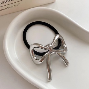 New Fashion Alloy <strong>Bow</strong> Design Girl <strong>Elastic</strong> Rubber Hair Ties for Thick Hair Girls Simple Fashion <strong>Elastic</strong> Rubber Band - Product Image 5