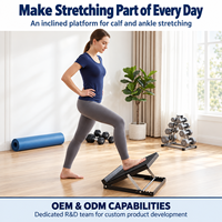 BNcompany Planche d'inclinaison antidérapante en acier, réglable sur 5 niveaux, pour étirement des mollets et des chevilles, entraîneur de gym, OEM ODM, durable, noir