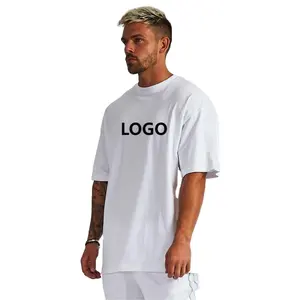 Kaus kotak crop pria Fashion 2024 kaus oblong leher-o t-shirt polos cetak kustom kaos oblong Fit ukuran besar grafis untuk pria