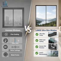 Ventanas Abatibles de Aluminio con Rotura de Puente Térmico Ultra Delgadas de Lujo LANGE, Ventanas de Doble Acristalamiento de Apertura Interior de Alta Eficiencia Energética para Viviendas