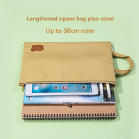 Sac à fermeture éclair en tissu Oxford Deli 73150, grande capacité, motif chien, format A4, pour étudiants, rangement de fournitures scolaires, utilisation durable