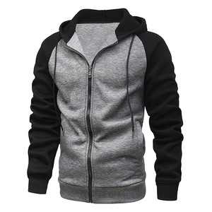 Top con capucha para hombre con cremallera de color en contraste hecho de poliéster Combinación de abrigo y Sudadera con capucha de lana - Product Image 6