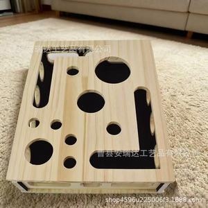 กล่องของเล่นแมวไม้แบบเขาวงกต มีรูสำหรับเล่นเองและข่วนสนุก - Product Image 2