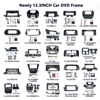 Kit d'affichage Android ABS Meihua 12,3 pouces, cadre de tableau de bord, installation facile pour radio multimédia Infiniti QX60 2017-2020