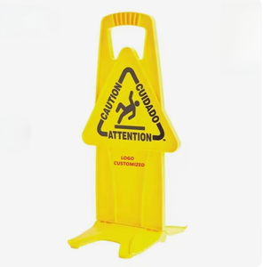 4-seitig bedruckbarer gelber Kunststoff-Warnkegel, quadratisch, rutschgefahrwarnung, Warnschild, nasser Boden, Vorsichtskon, Warnkegel - Product Image 6