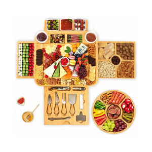 Ensemble de planche <span class=keywords><strong>à</strong></span> <span class=keywords><strong>fromage</strong></span> en bambou durable en gros blocs <span class=keywords><strong>à</strong></span> découper multifonctionnels de haute qualité <span class=keywords><strong>plateau</strong></span> de service durable pour la viande - Product Image 1