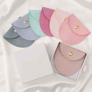 8*8cm Microfiber Jewelry Pouch Bags With logo Handmade Jewelry Pouch Earrings Necklace Bracelet Packing Bag - Product Image 2